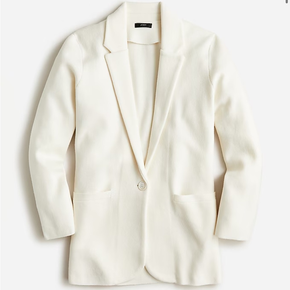 J. Crew Cecile Relaxed Sweater-Blazer - XS - Cream/Ivory